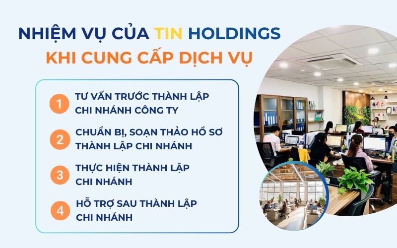 Gói dịch vụ thành lập chi nhánh công ty của TIN Holdings có những gì?