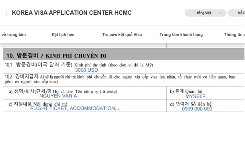 Chi phí chuyến đi