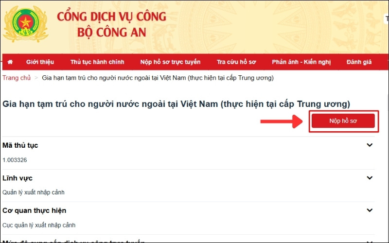 Nộp hồ sơ