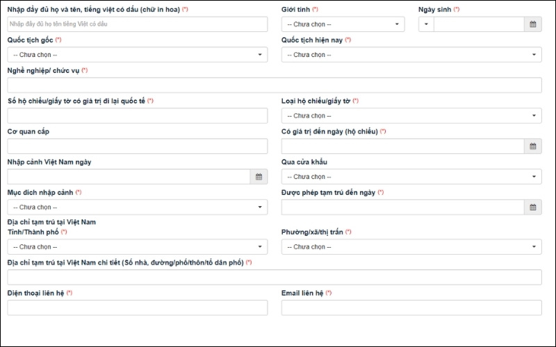 Thông tin gia hạn visa Việt Nam online