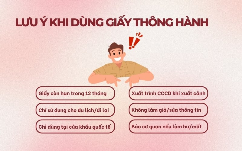 Lưu ý khi dùng giấy thông hành