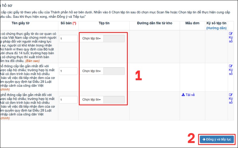Tải hồ sơ hộ chiếu gắn chip