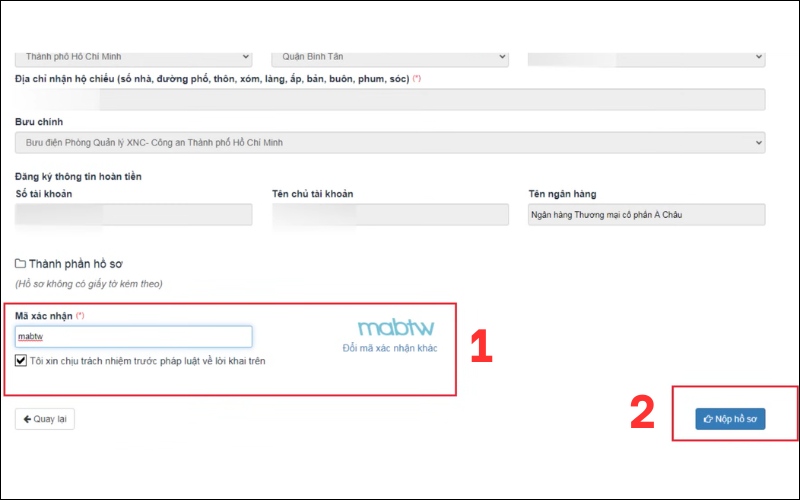 Nhập mã xác nhận