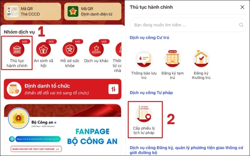 Cấp lý lịch tư pháp online