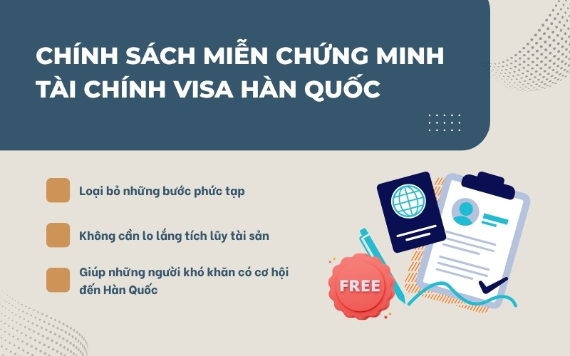 Chính sách miễn chứng minh tài chính visa Hàn Quốc