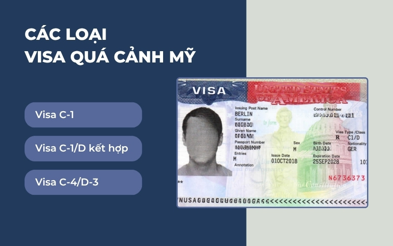 Các loại visa quá cảnh Mỹ