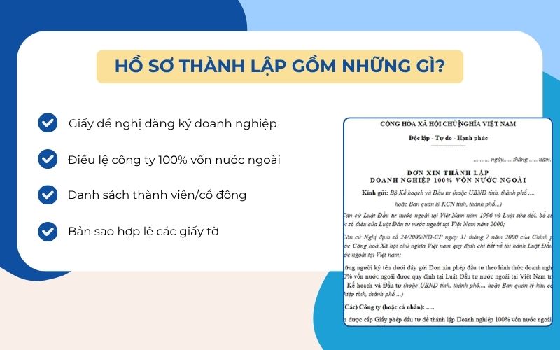 Hồ sơ thủ tục thành lập công ty 100% vốn nước ngoài