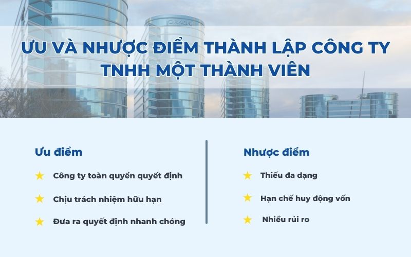 Ưu và nhược điểm của việc thành lập công ty TNHH một thành viên