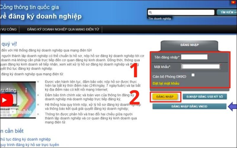 truy cập vào Cổng dịch vụ công