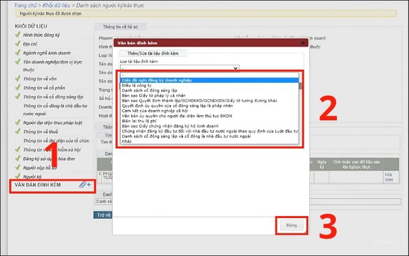 scan và tải lên các tài liệu đính kèm