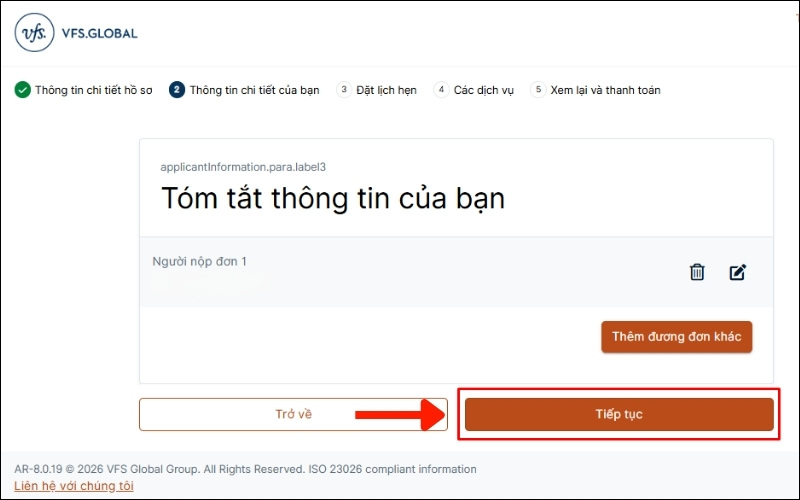 Chọn tiếp tục