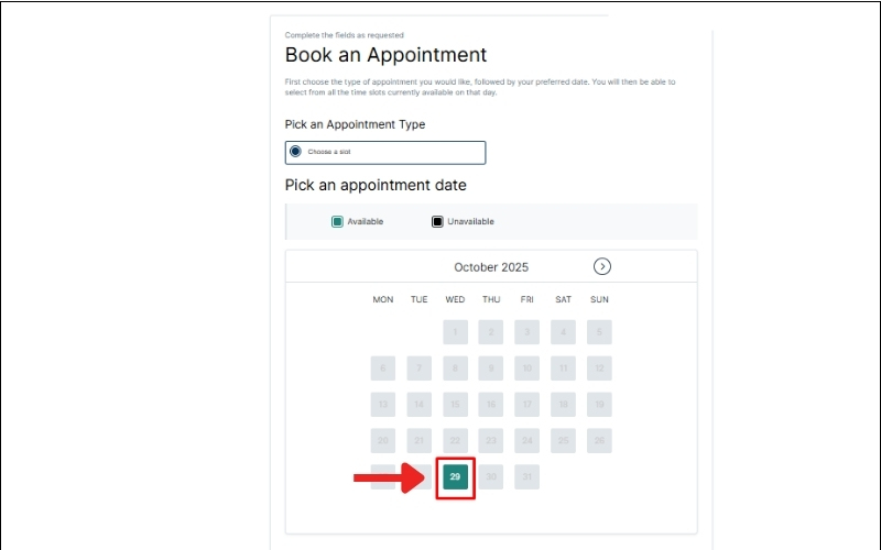 Chọn ngày xin visa Croatia