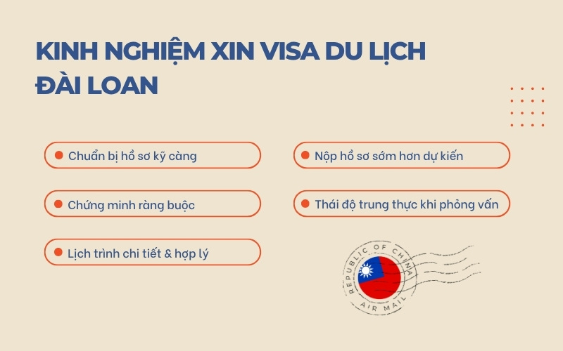 Kinh nghiệm xin visa du lịch Đài Loan