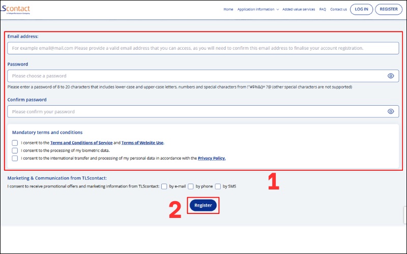 Điền thông tin đăng ký