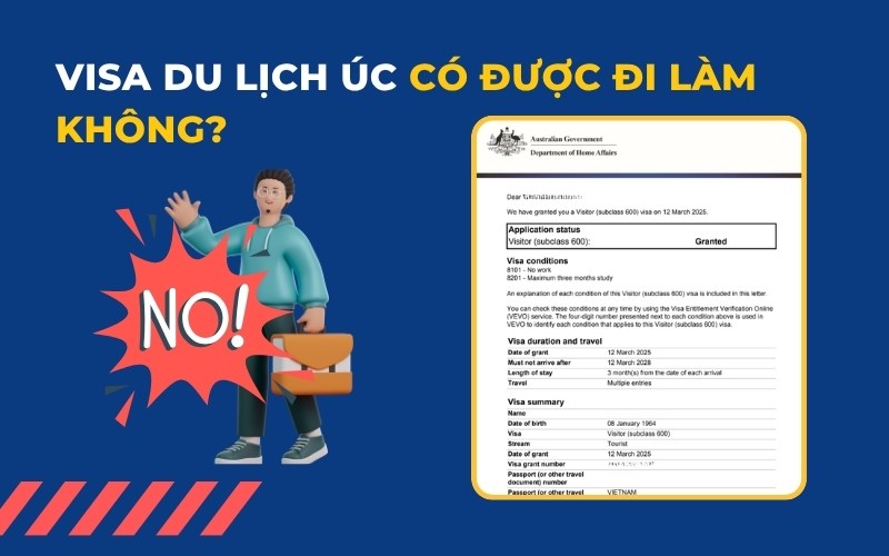 Visa du lịch Úc có đi làm được không