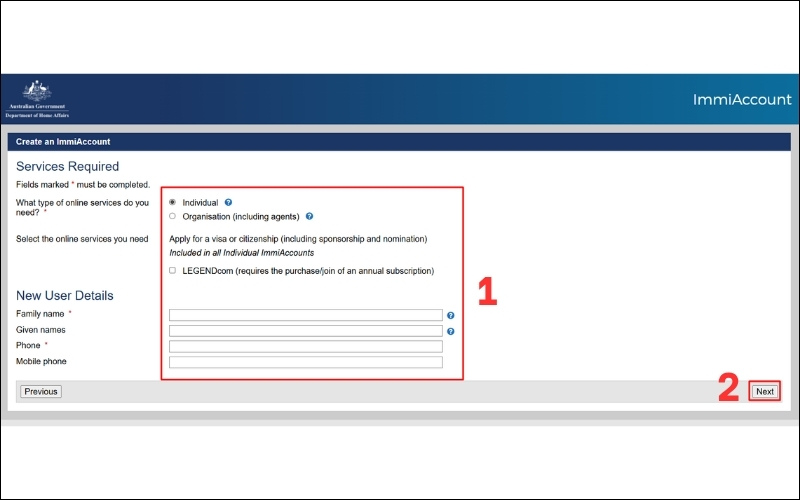 Chọn loại dịch vụ