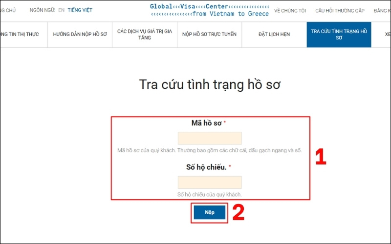 Tra cứu tình trạng hồ sơ