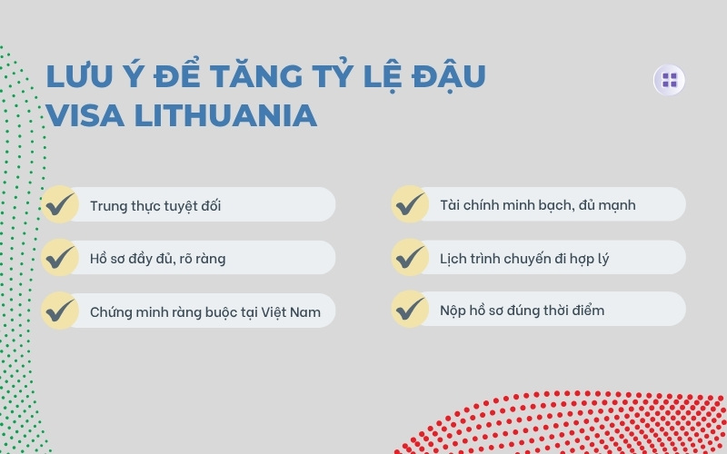 Lưu ý khi xin visa Lithuania