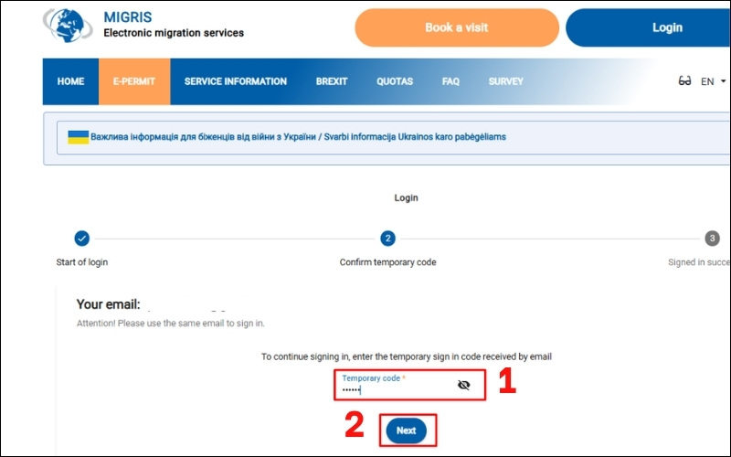 Đăng nhập visa Lithuania