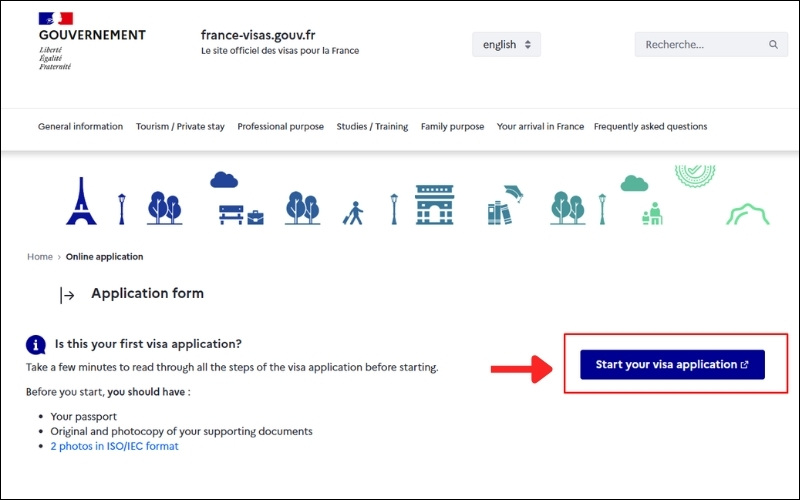 Bắt đầu điền visa Monaco