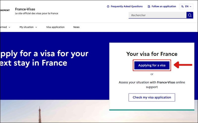 Truy cập visa Pháp