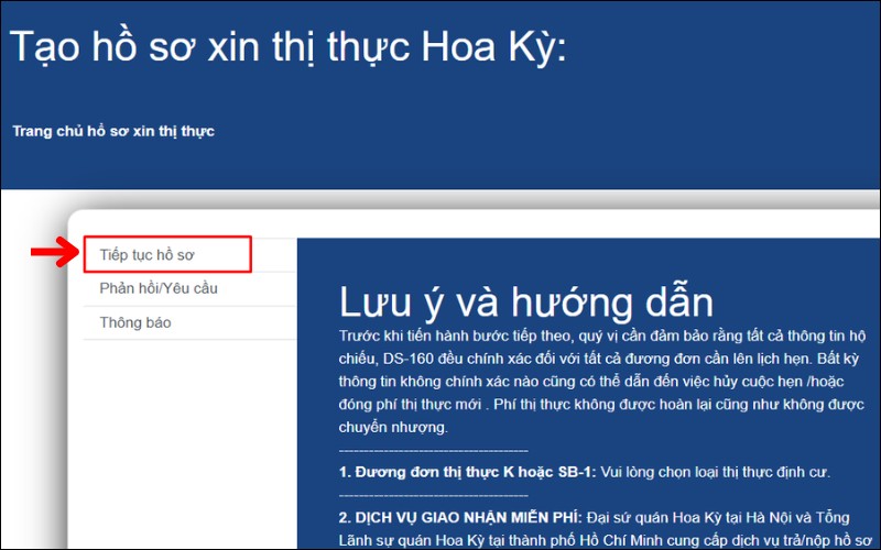 Tiếp tục hồ sơ