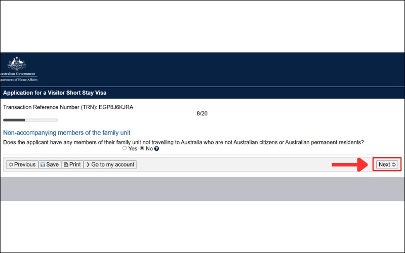 Tiếp tục chọn No