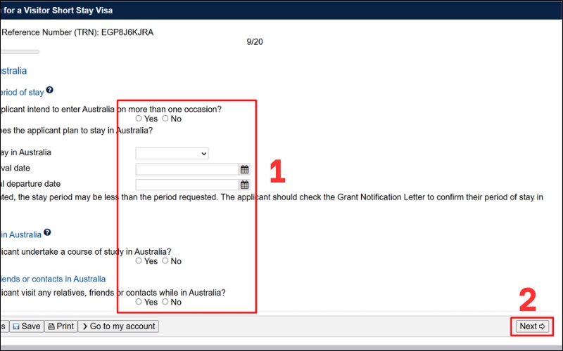 Thông tin thời gian xin visa Úc online