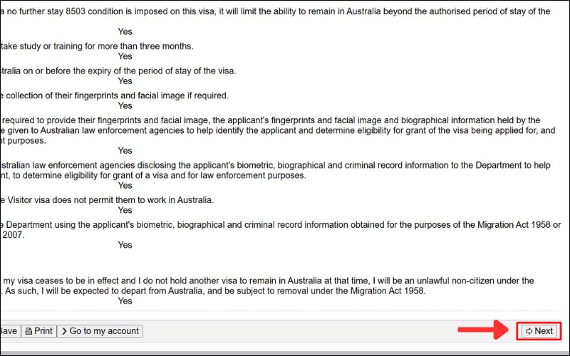 Chọn yes và bấm Next