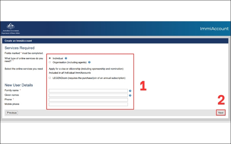 Nhập thông tin cá nhân