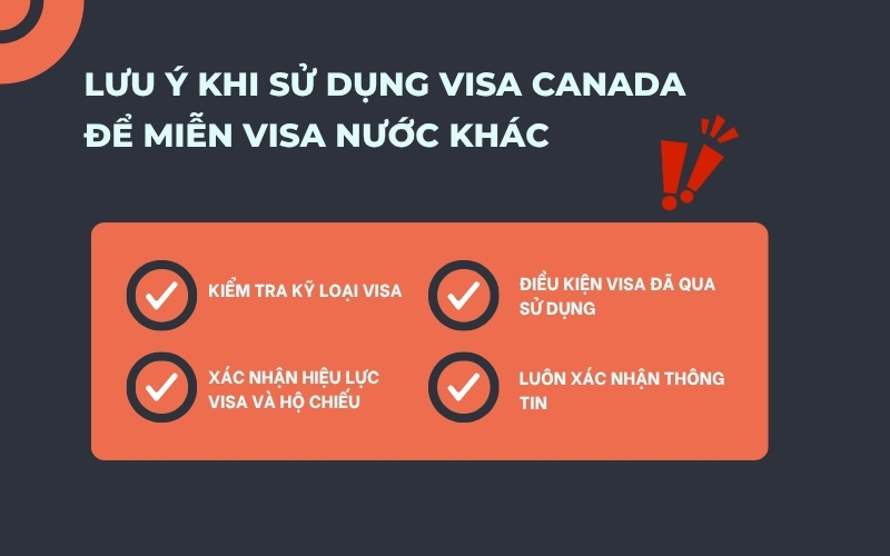 Lưu ý khi sử dụng visa Canada