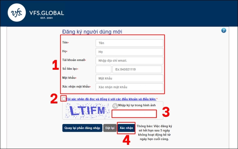 Tài khoản đặt lịch hẹn visa Canada