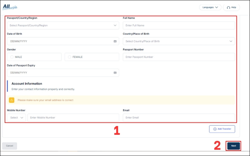 Điền thông tin cá nhân