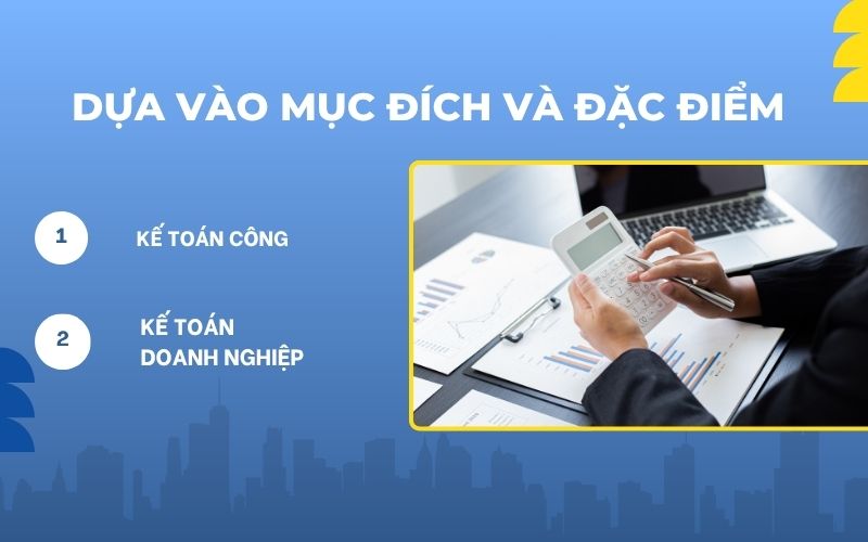 Phân loại hạch toán dựa vào mục đích và đặc điểm của đơn vị kế toán