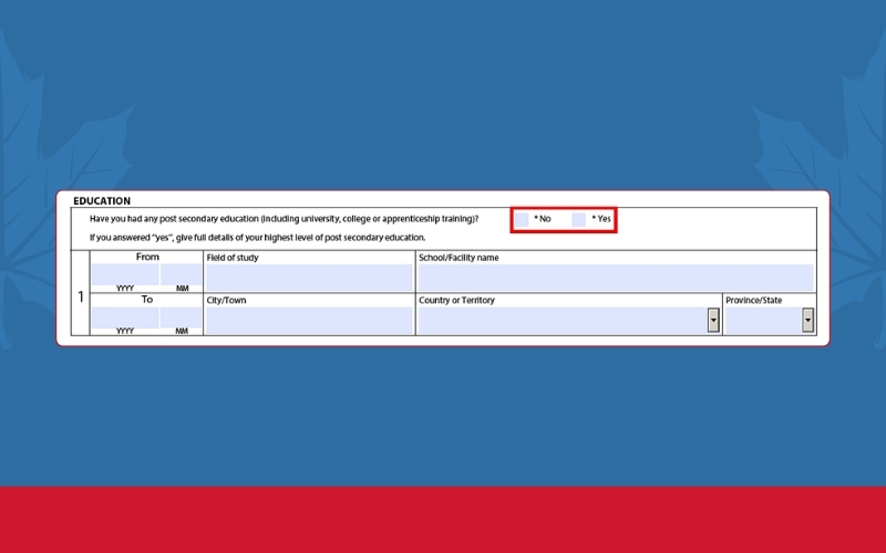 Học vấn tờ khai xin visa Canada form IMM5257