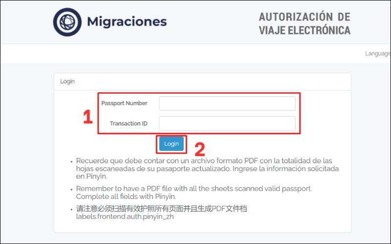 Điền hồ sơ visa Argentina