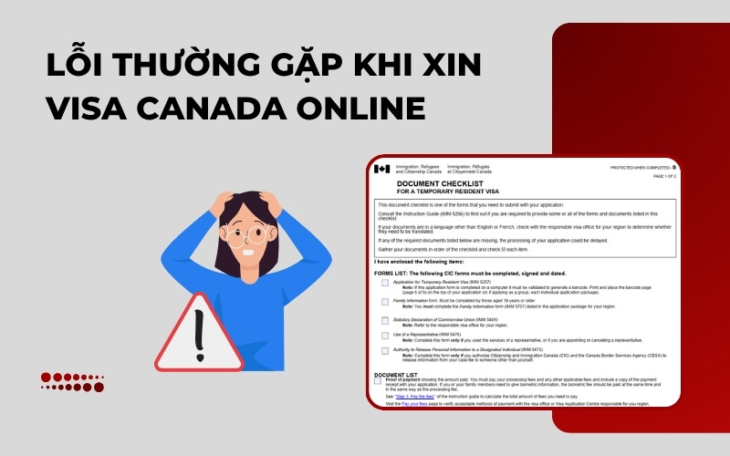 Lỗi sai visa Canada online