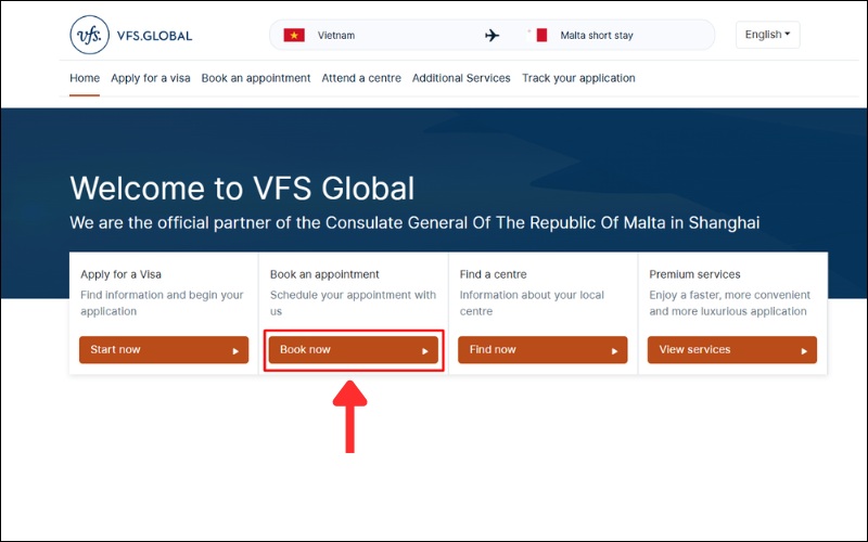 Truy cập web visa Malta