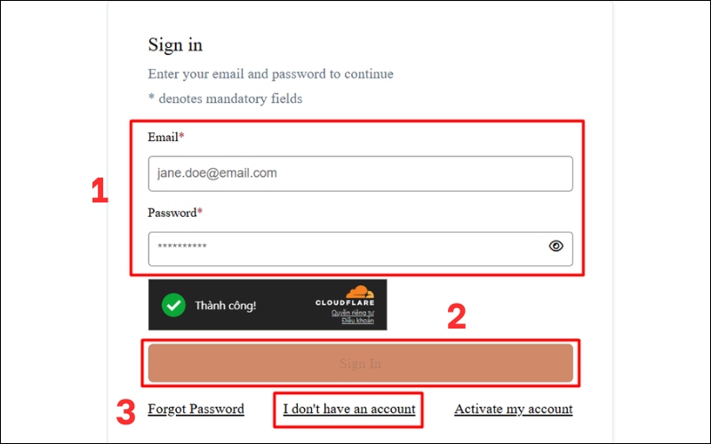 Đăng nhập tài khoản