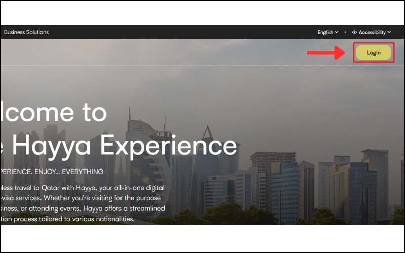 Truy cập web visa Qatar