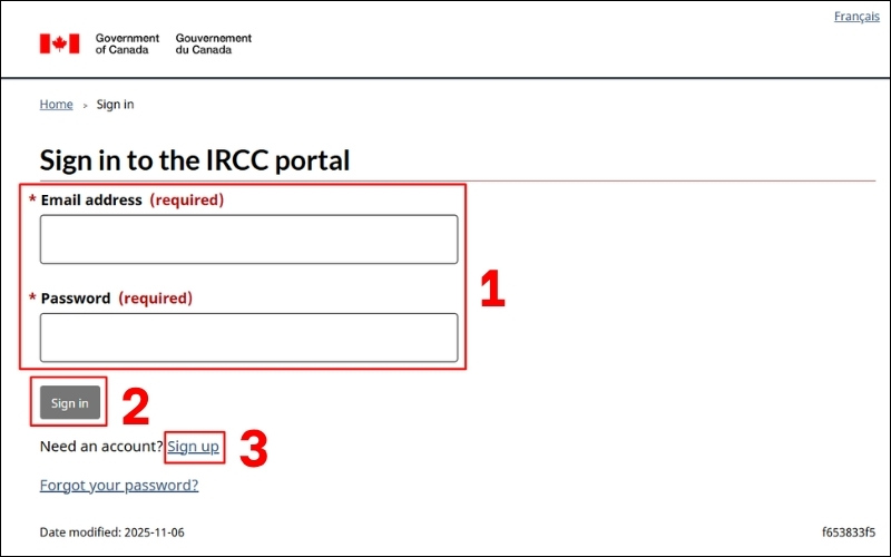 Đăng nhập visa thăm thân Canada
