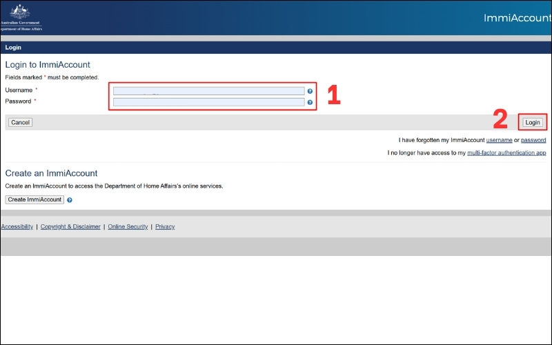 Đăng nhập visa transit Úc