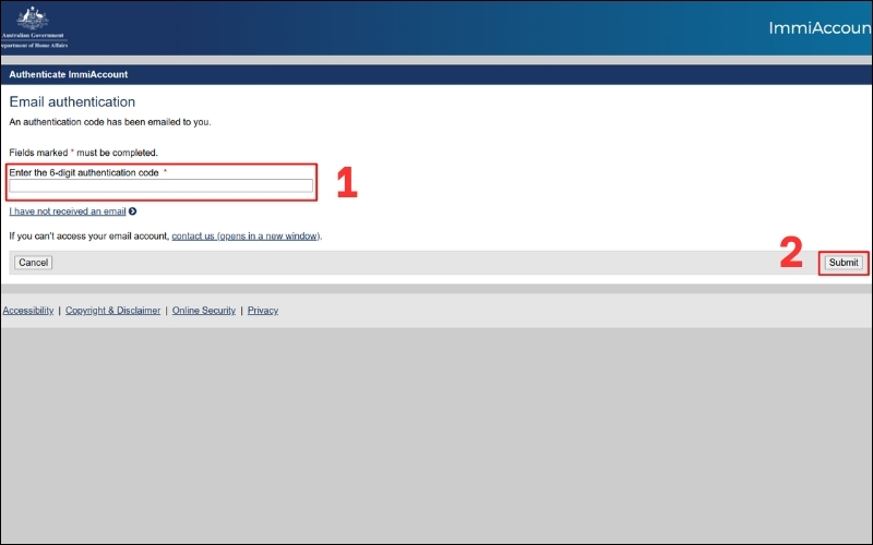 Điền mã xác nhận Email