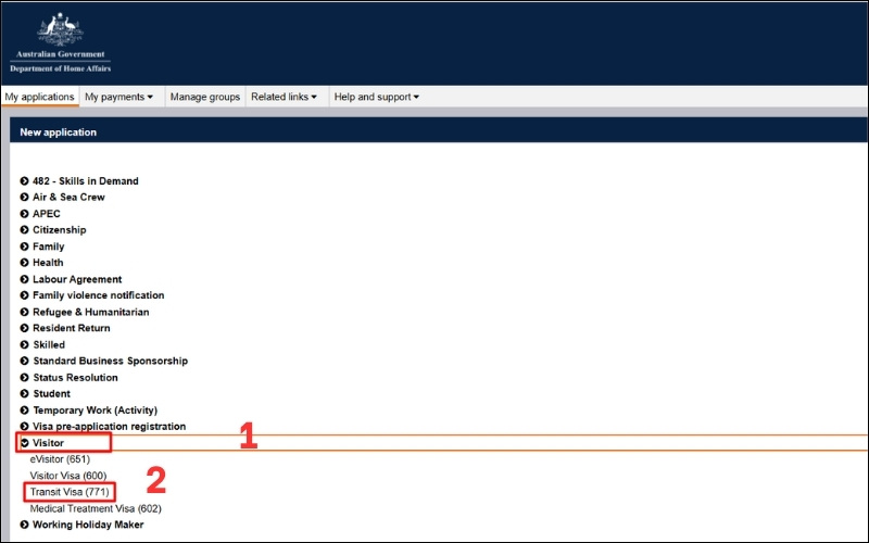 Chọn loại visa transit Úc