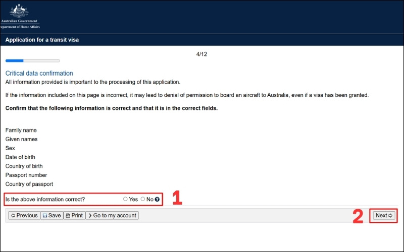 Xác nhận thông tin