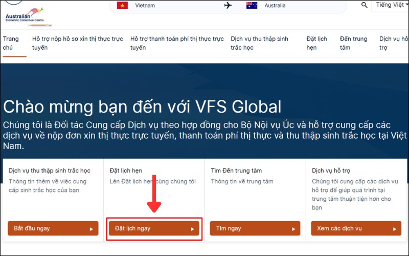 Đặt hẹn visa transit Úc