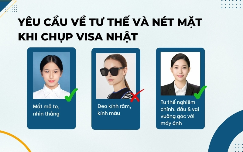 Yêu cầu về tư thế ảnh visa Nhật