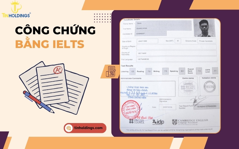 Công chứng bằng Ielts