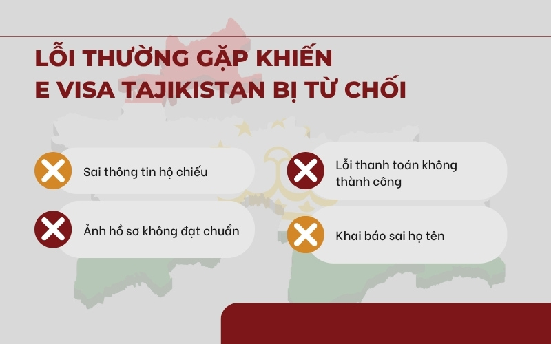 Lỗi sai xin E visa Tajikistan