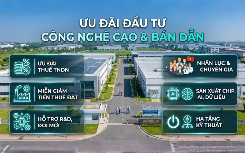 Ưu đãi đặc biệt dành cho dự án công nghệ cao & bán dẫn